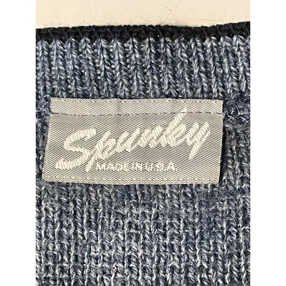 Spunky knit sweater mens XL aztec long sleeve made USA blue black - Picture 4 of 12